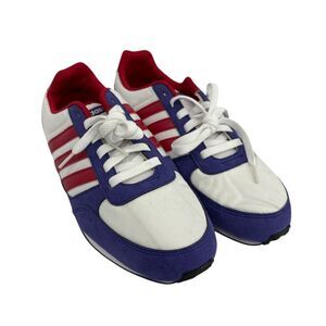 Adidas Racer Sneaker Size 11 womens 10 mens athletic shoes red white blue